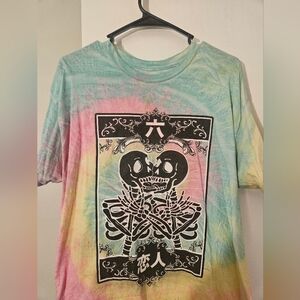 Spencer's Multicolor Tie-Dye Skeleton Graphic Tee